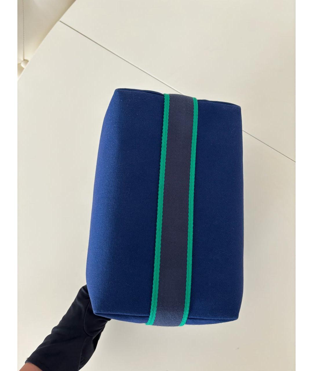 HERMES Синяя тканевая косметичка, фото 4