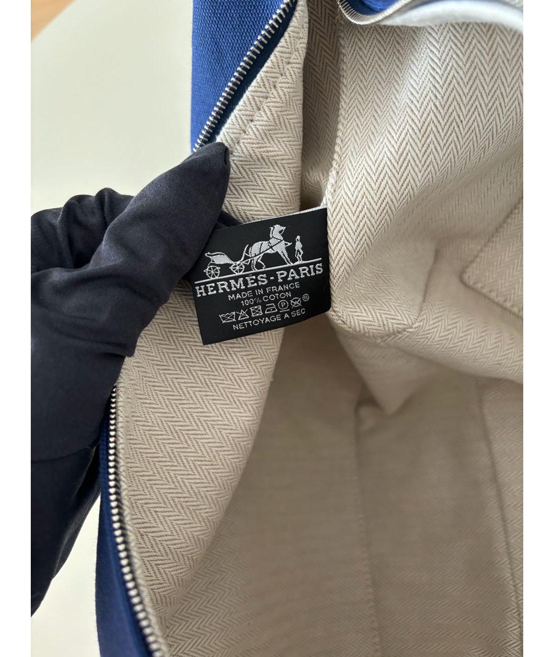 HERMES Синяя тканевая косметичка, фото 6