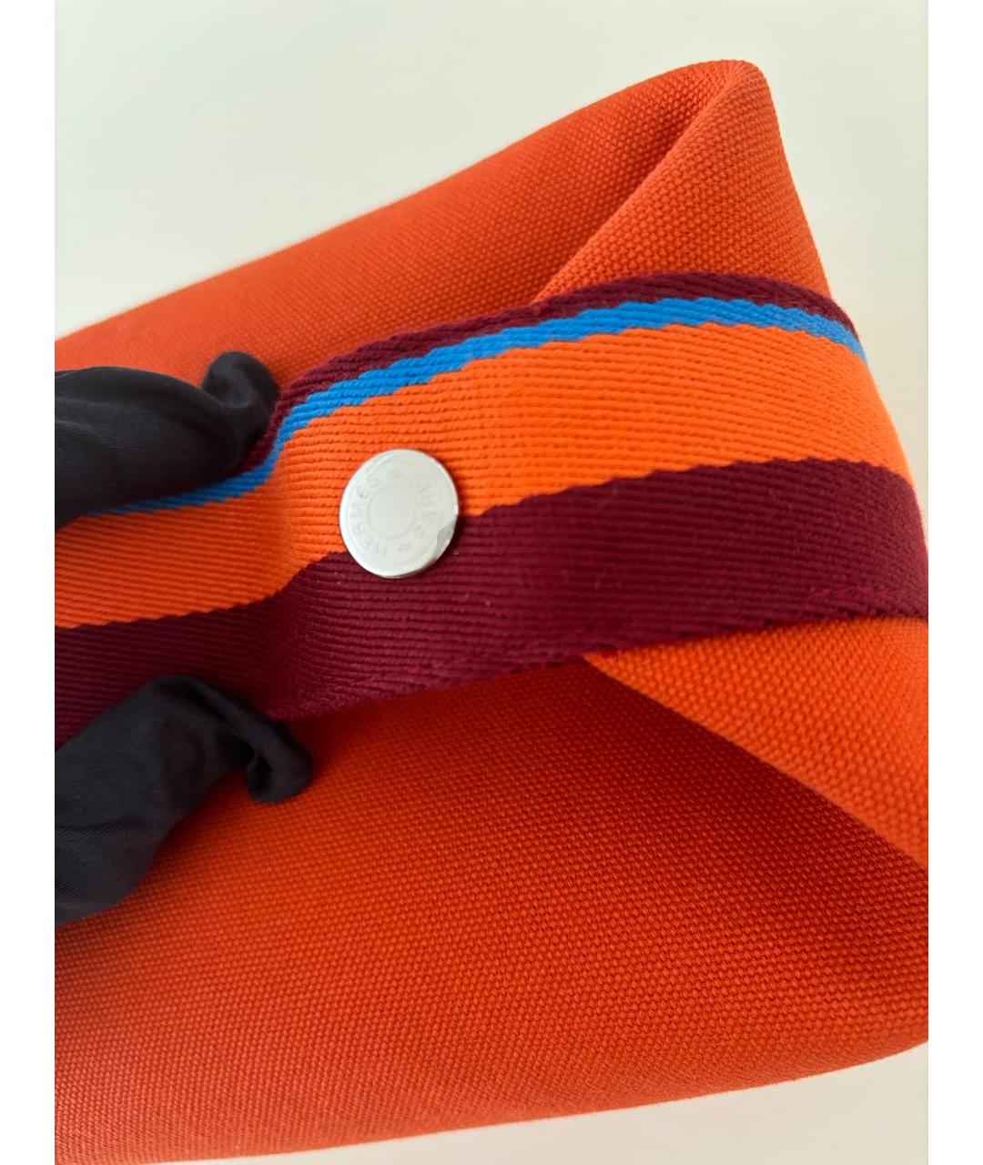 HERMES Оранжевая тканевая косметичка, фото 5
