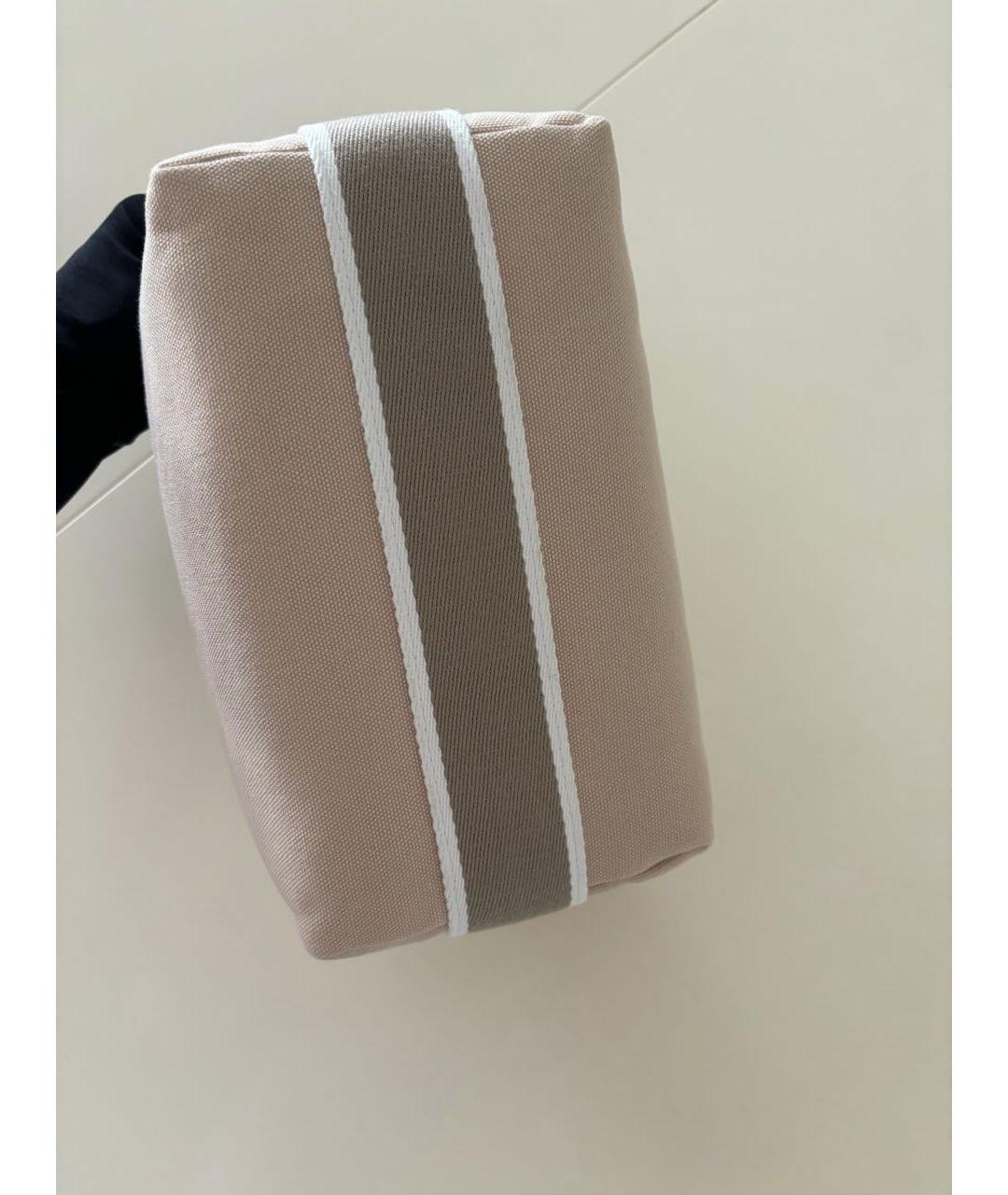 HERMES Бежевая тканевая косметичка, фото 4