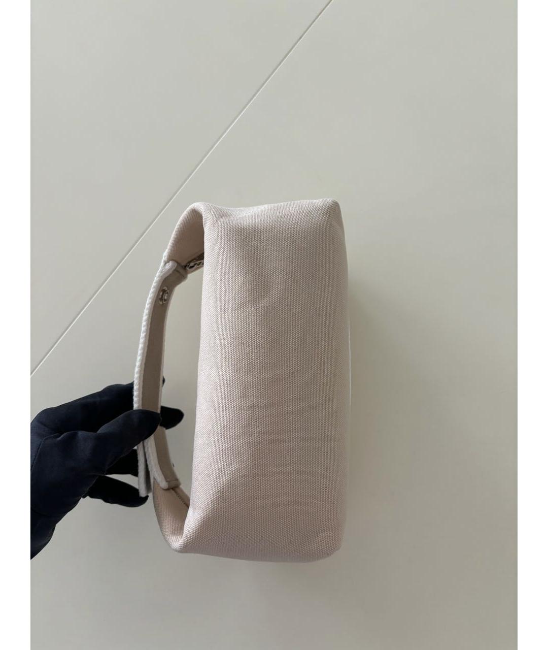 HERMES Бежевая тканевая косметичка, фото 3