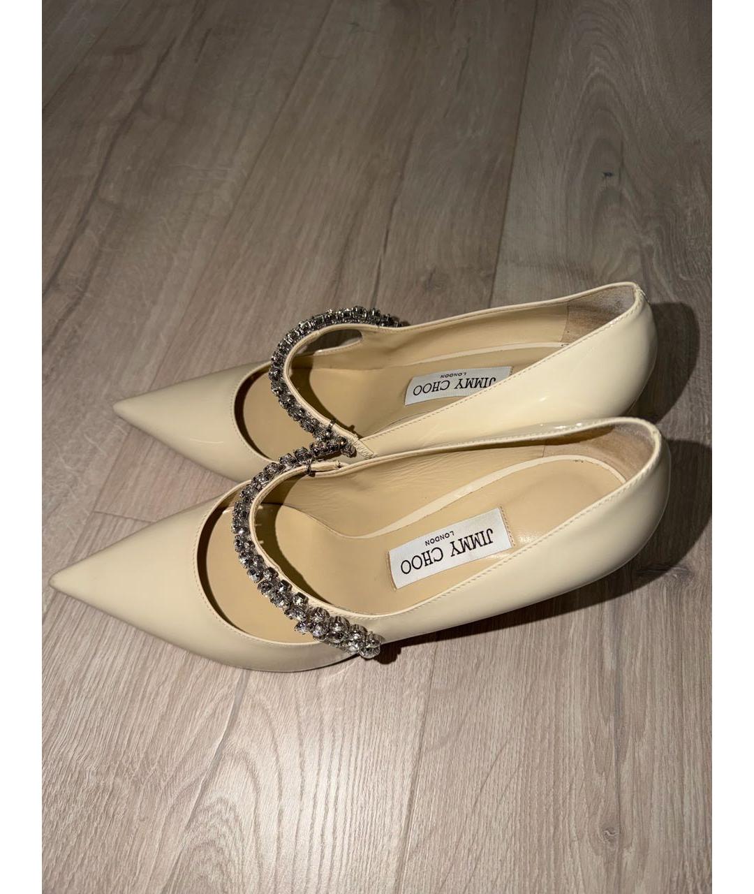 JIMMY CHOO Белые кожаные туфли, фото 5