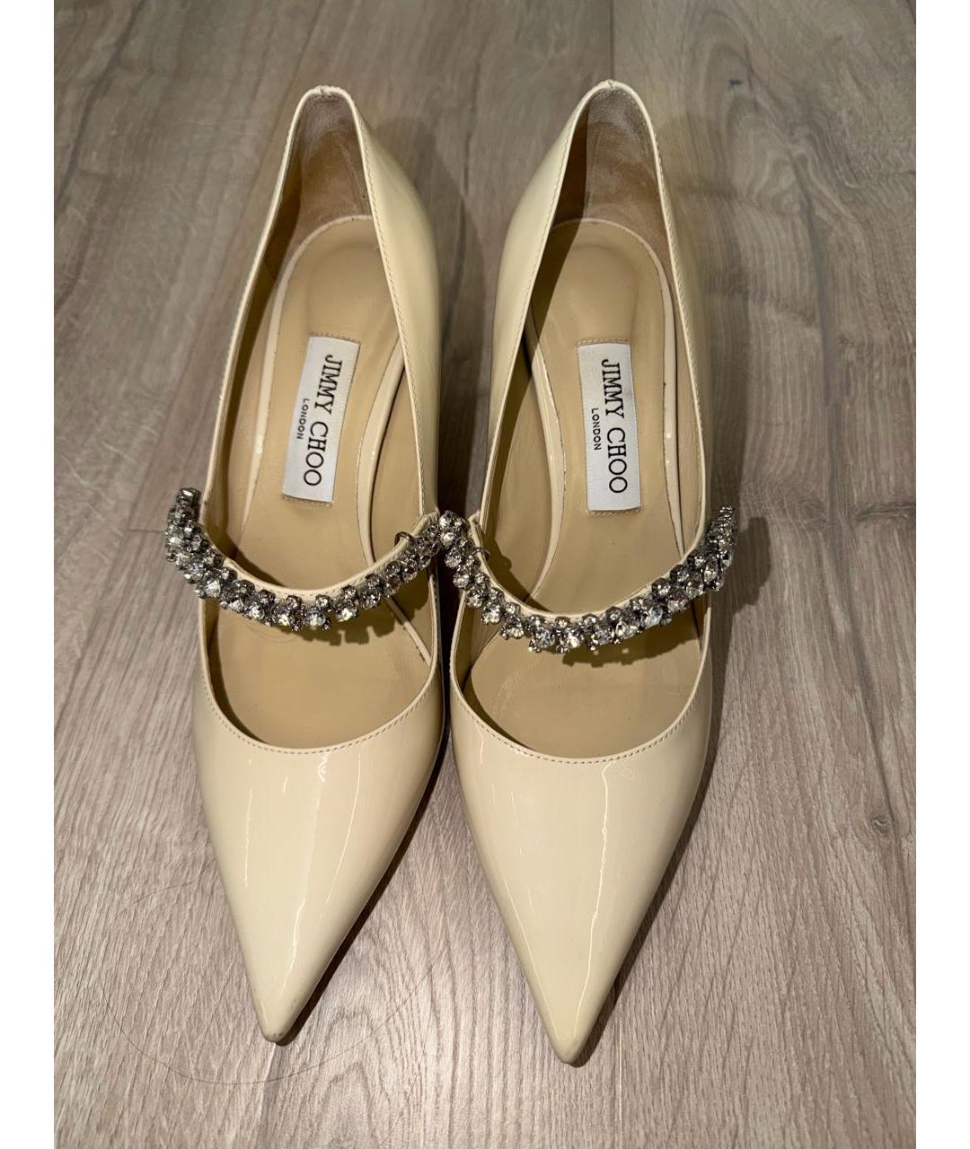 JIMMY CHOO Белые кожаные туфли, фото 3