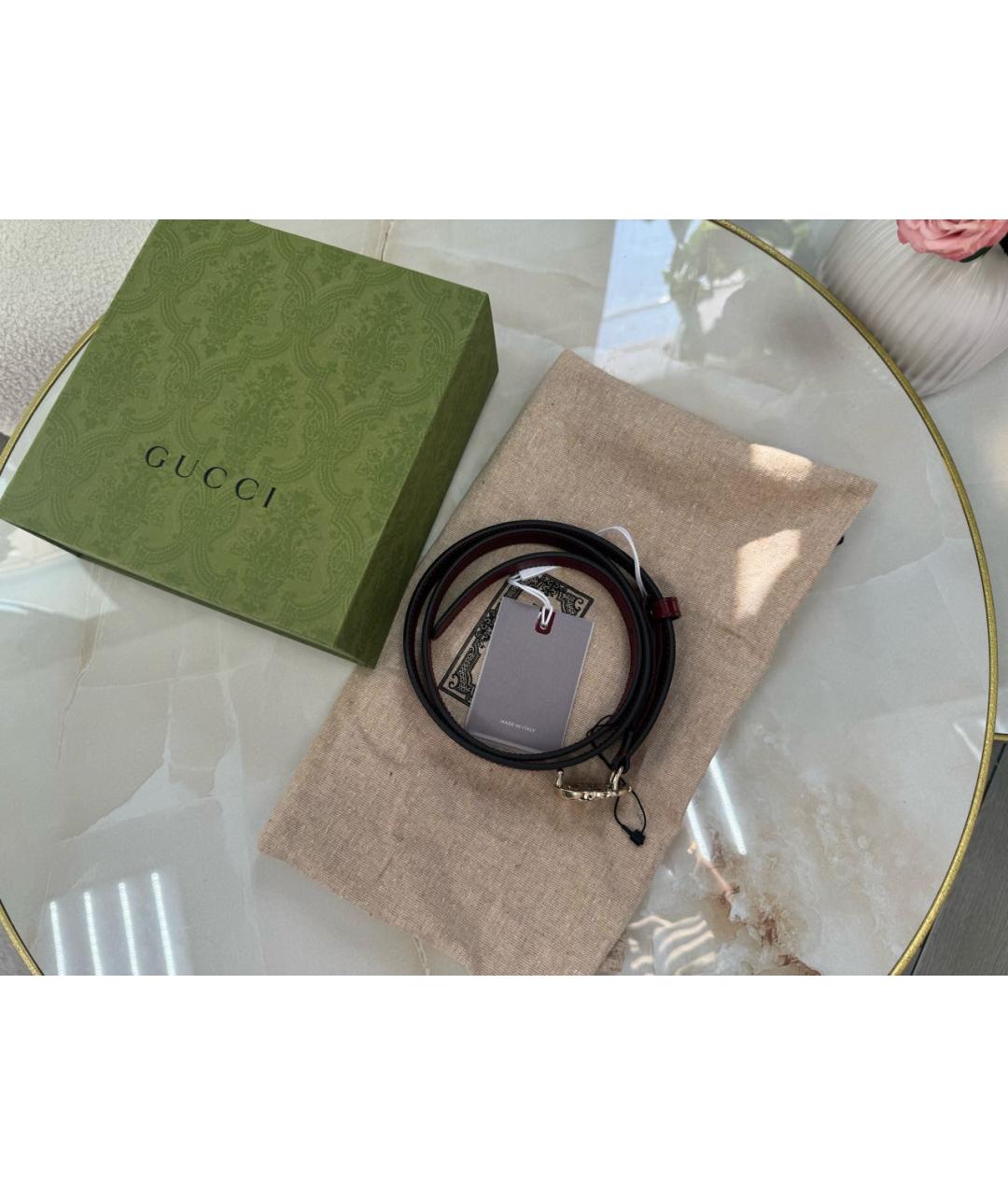 GUCCI Бордовый кожаный ремень, фото 7