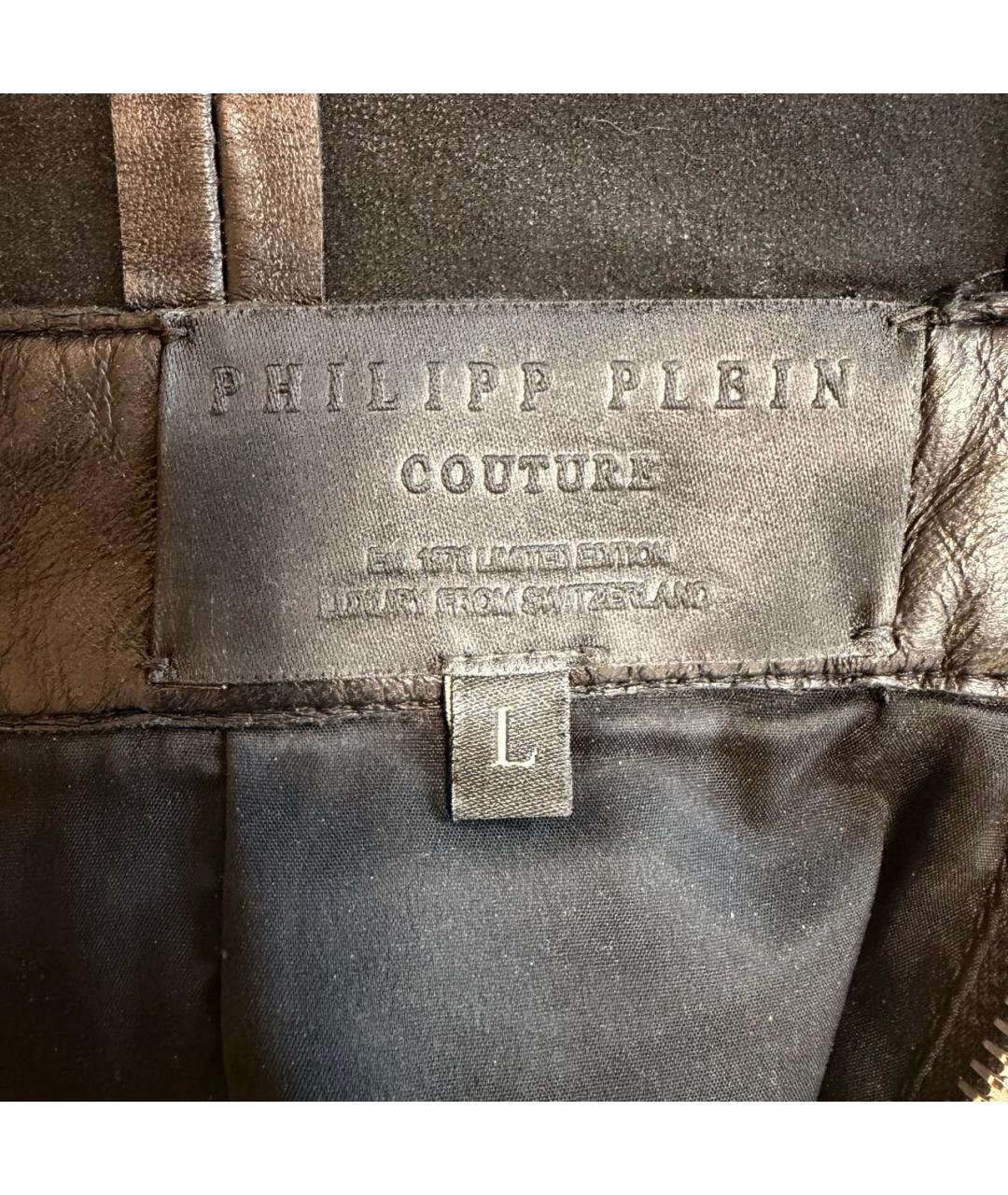 PHILIPP PLEIN Черное кожаное коктейльное платье, фото 6