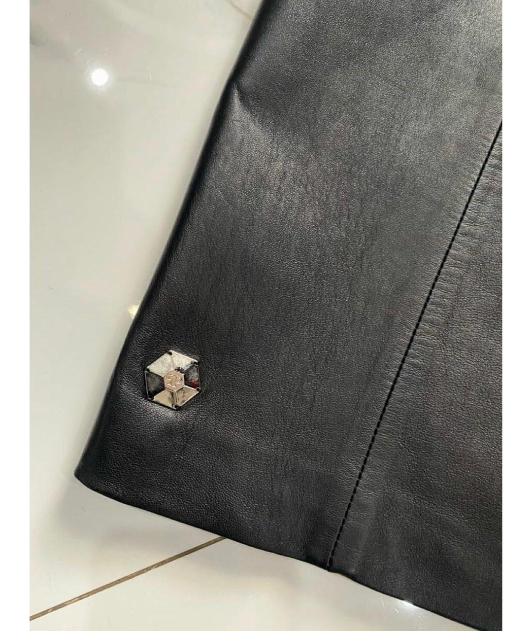 PHILIPP PLEIN Черное кожаное коктейльное платье, фото 5