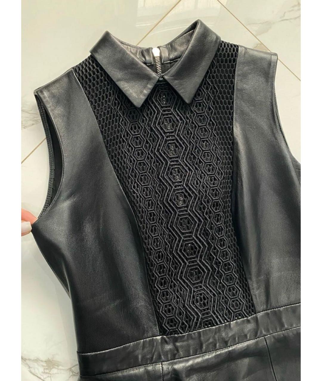 PHILIPP PLEIN Черное кожаное коктейльное платье, фото 2