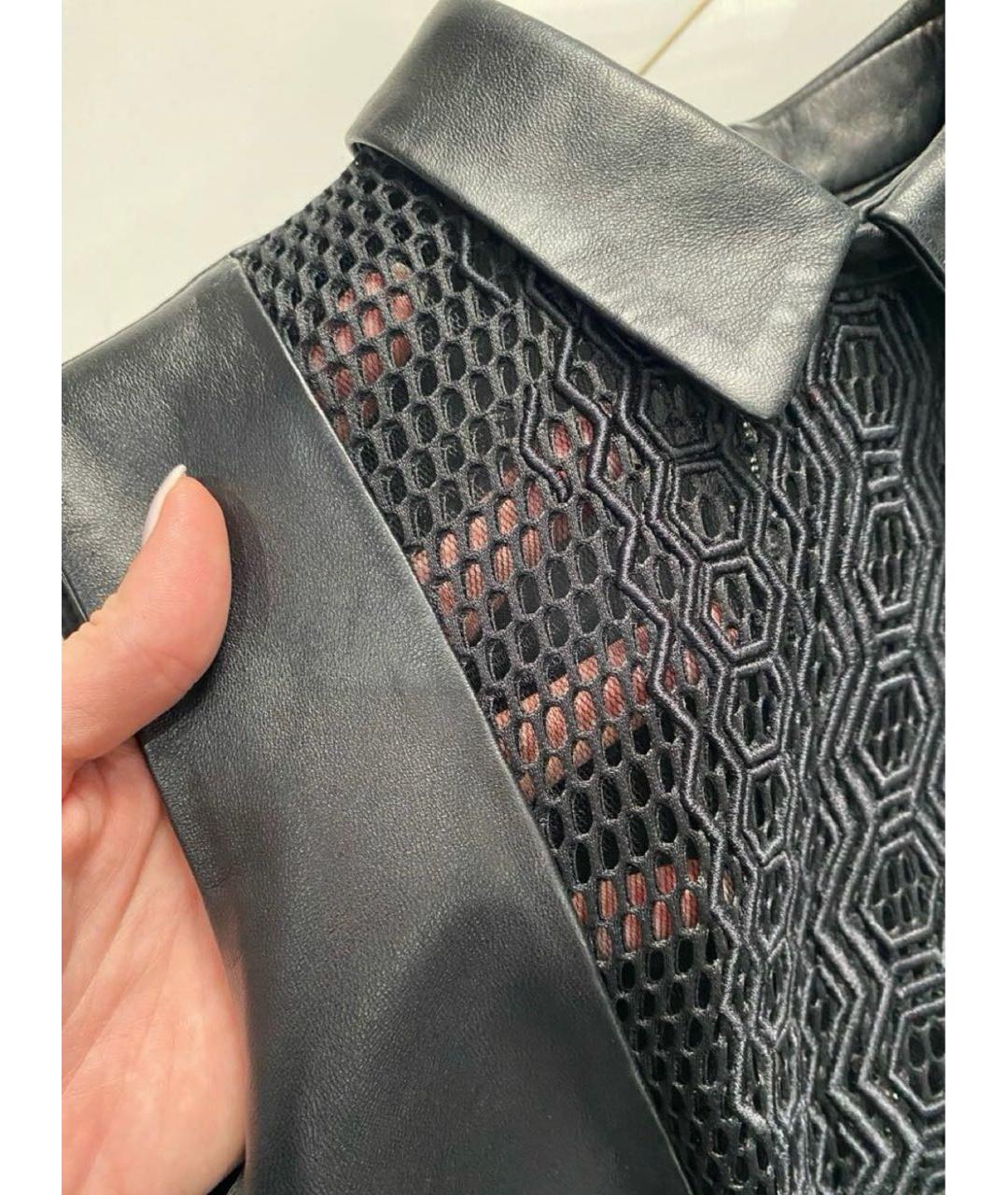 PHILIPP PLEIN Черное кожаное коктейльное платье, фото 4