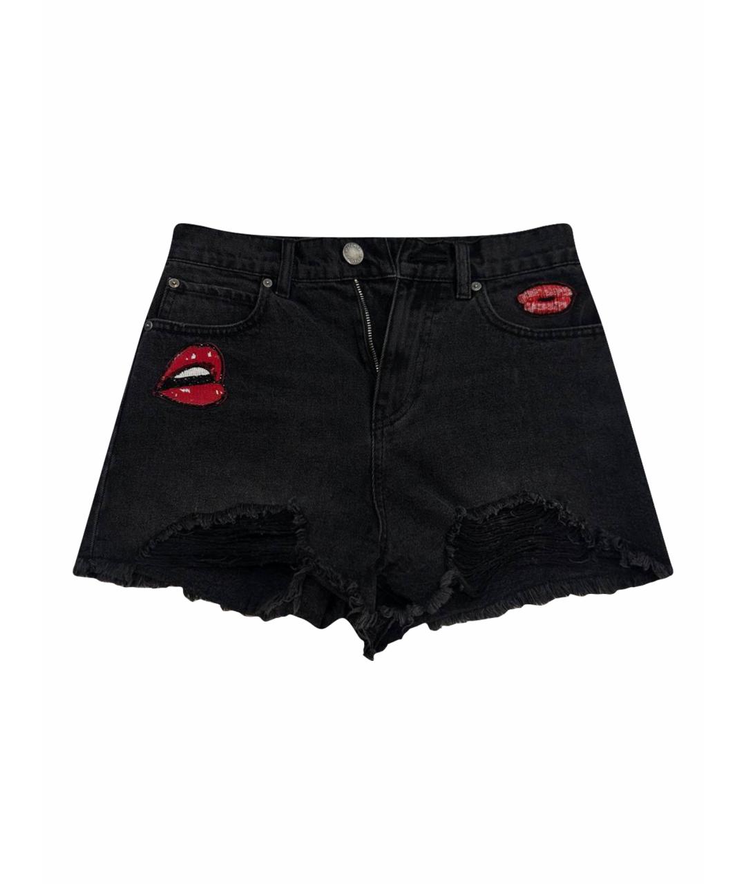 PINKO Черные деним шорты, фото 1