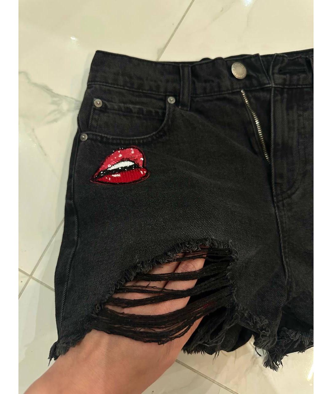 PINKO Черные деним шорты, фото 2
