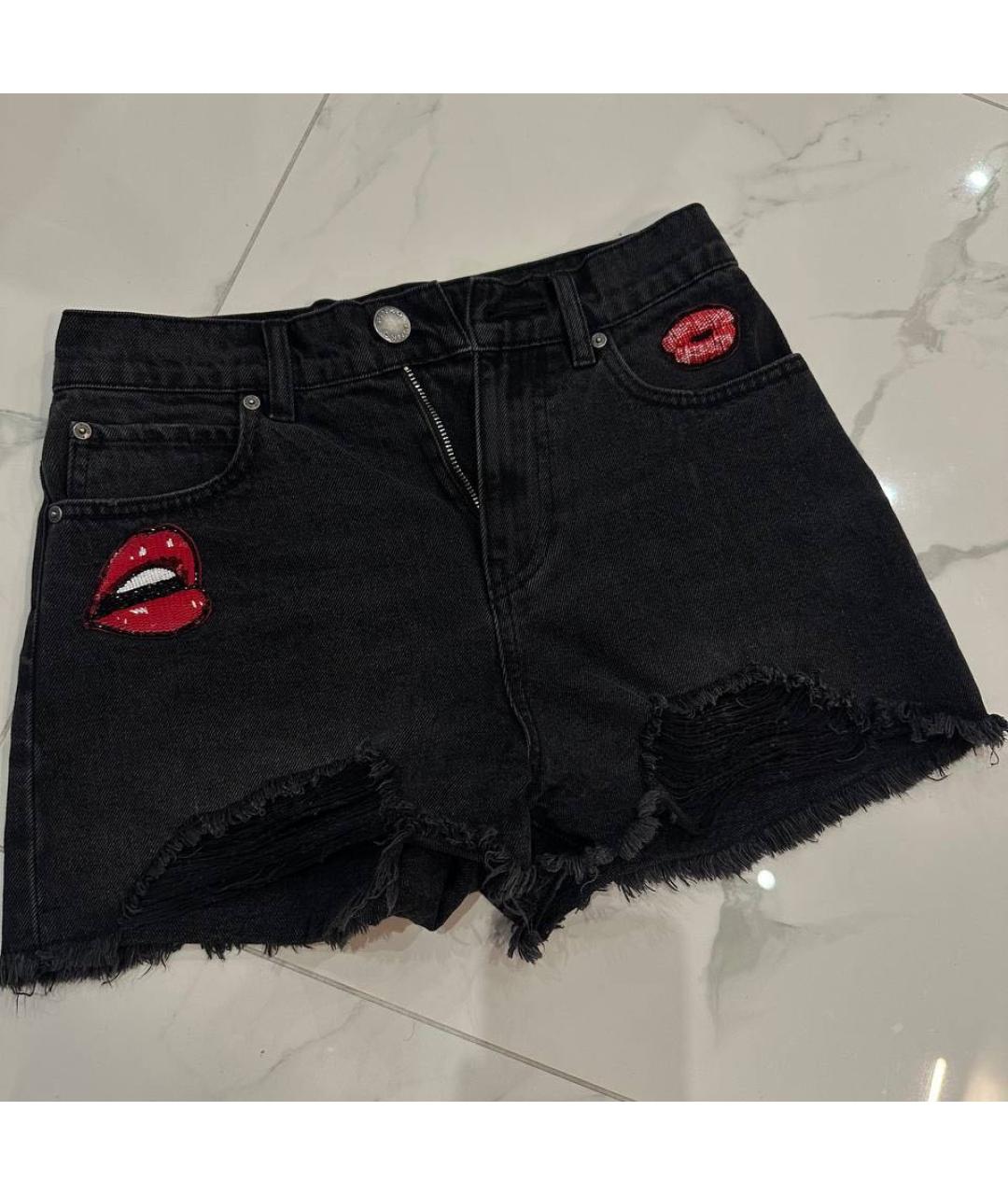 PINKO Черные деним шорты, фото 4