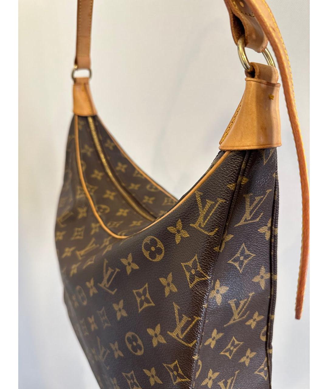 LOUIS VUITTON Коричневая кожаная сумка тоут, фото 7