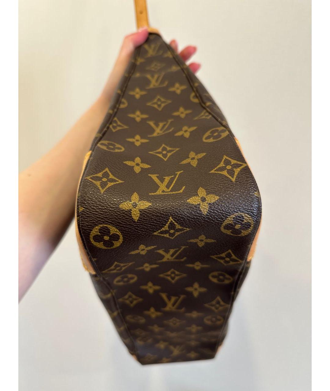 LOUIS VUITTON Коричневая кожаная сумка тоут, фото 5