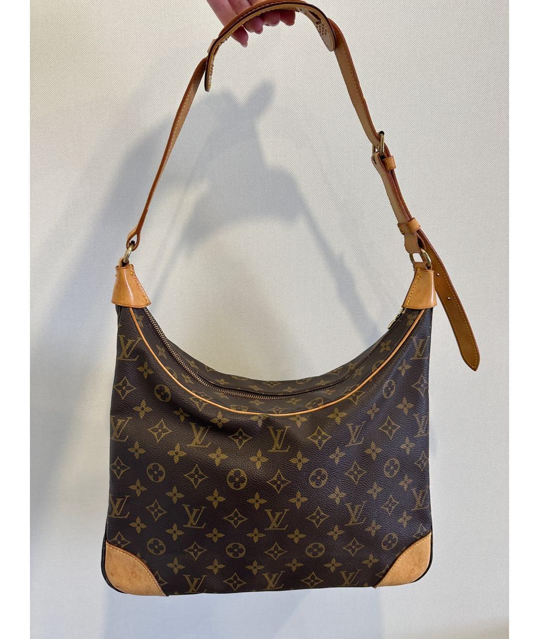 LOUIS VUITTON Коричневая кожаная сумка тоут, фото 9