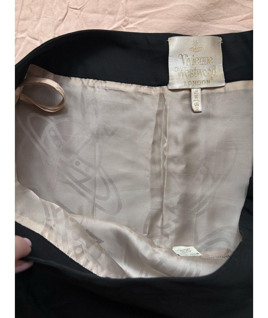 VIVIENNE WESTWOOD Черная хлопковая юбка миди, фото 4