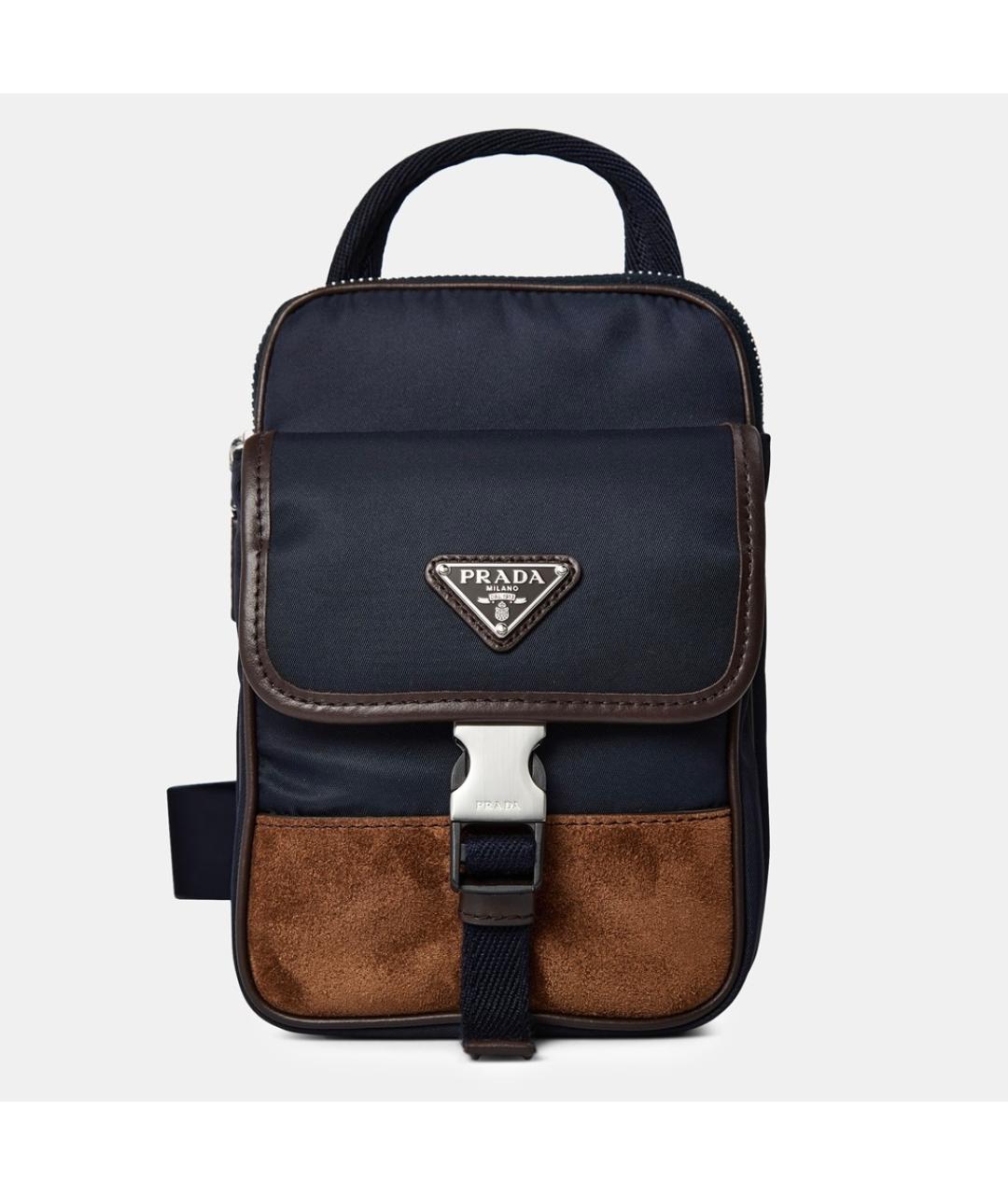 PRADA Темно-синяя тканевая сумка на плечо, фото 5