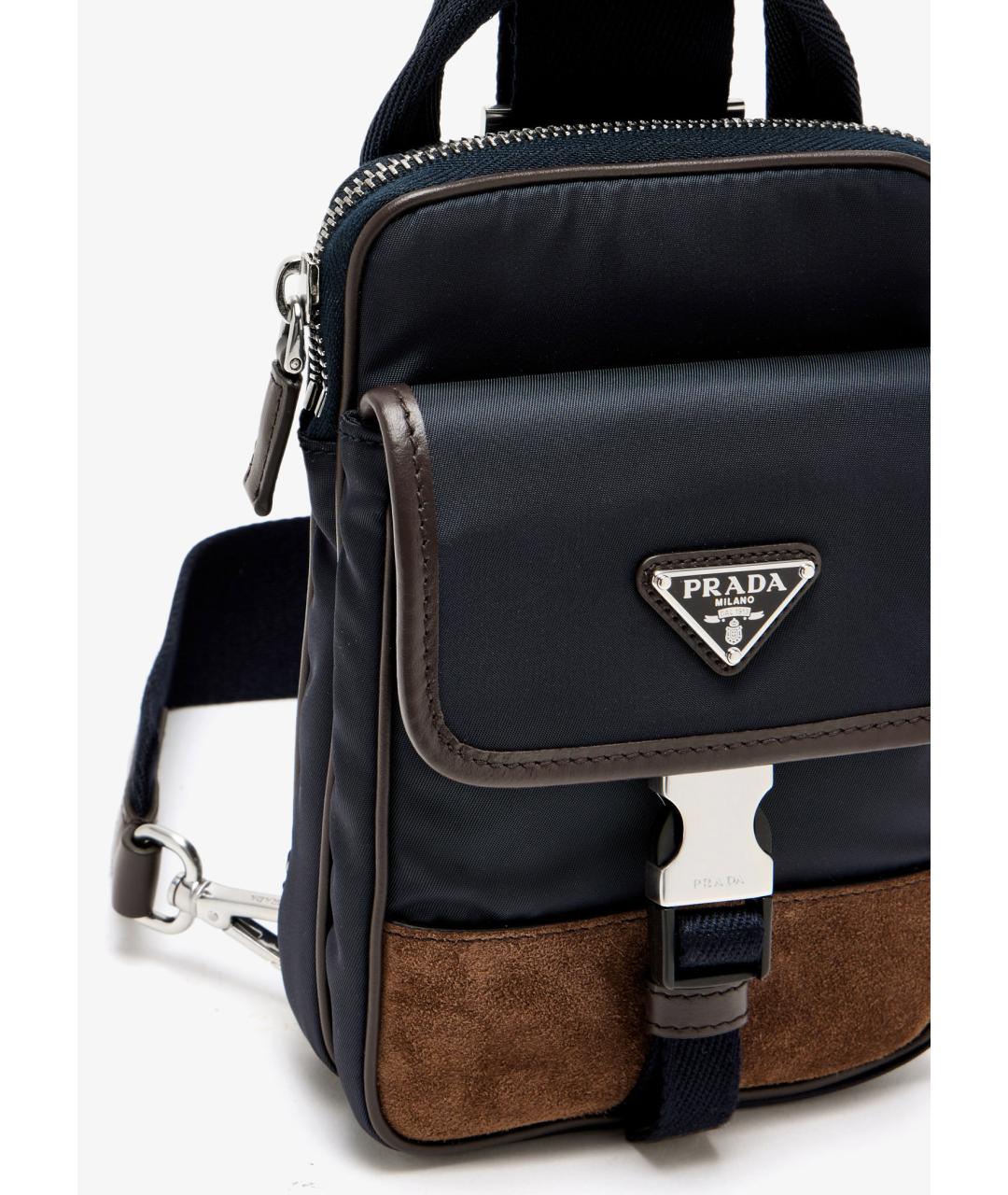 PRADA Темно-синяя тканевая сумка на плечо, фото 2