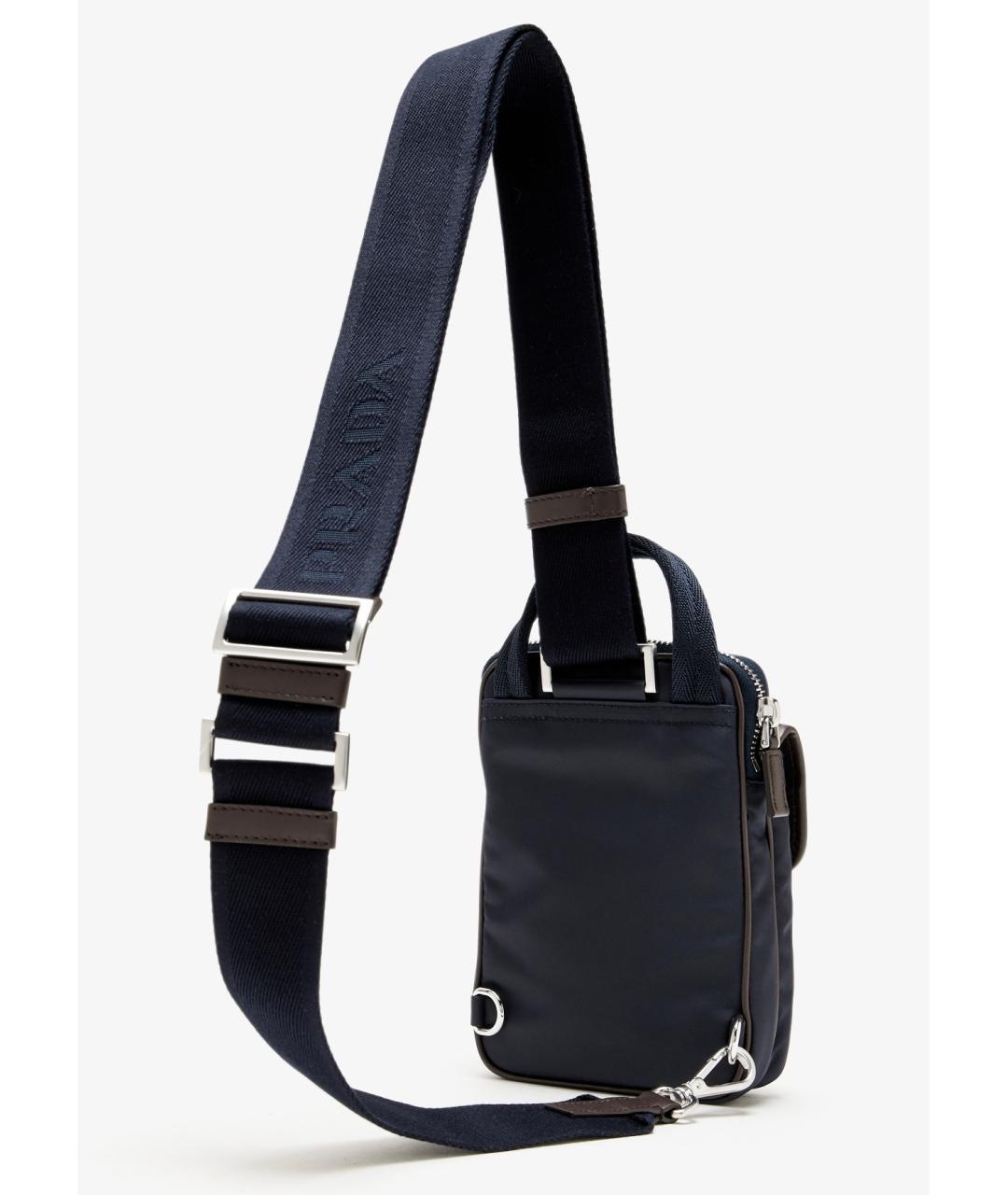 PRADA Темно-синяя тканевая сумка на плечо, фото 3
