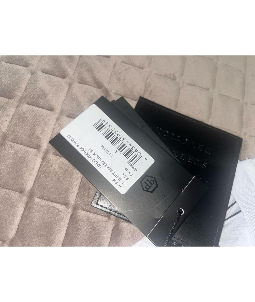 PHILIPP PLEIN Белая хлопковая футболка, фото 5