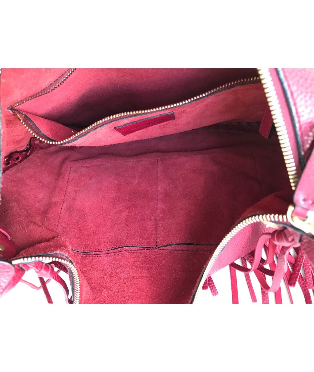 VALENTINO Бордовая кожаная сумка тоут, фото 4