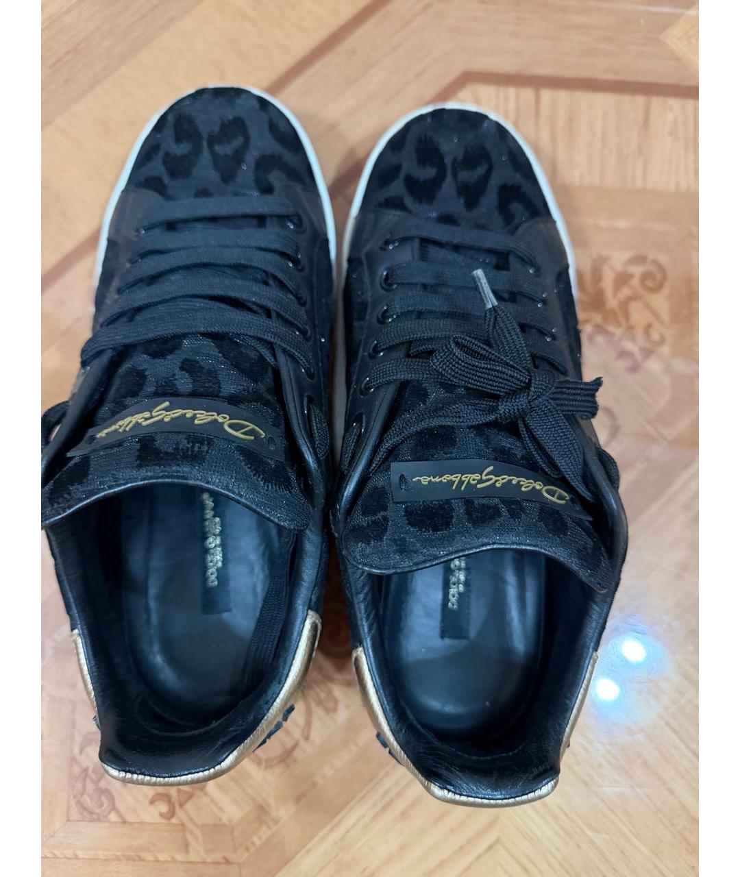 DOLCE&GABBANA Черные замшевые кеды, фото 3