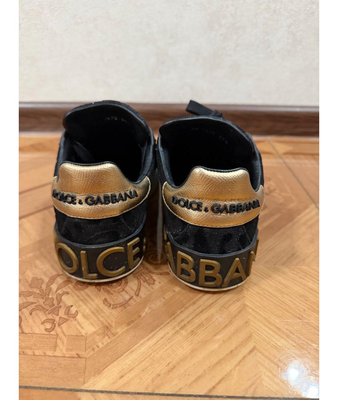 DOLCE&GABBANA Черные замшевые кеды, фото 4