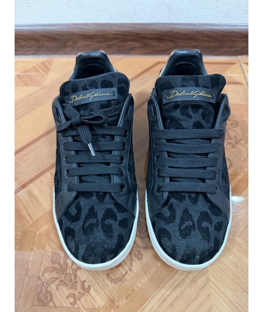 DOLCE&GABBANA Черные замшевые кеды, фото 2