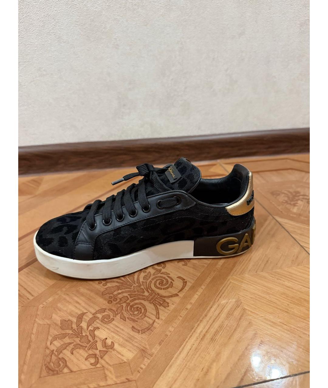 DOLCE&GABBANA Черные замшевые кеды, фото 5