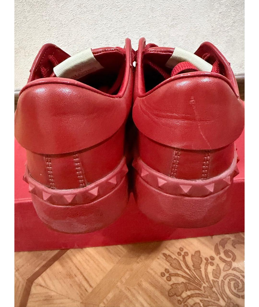 VALENTINO Красные кожаные кеды, фото 4