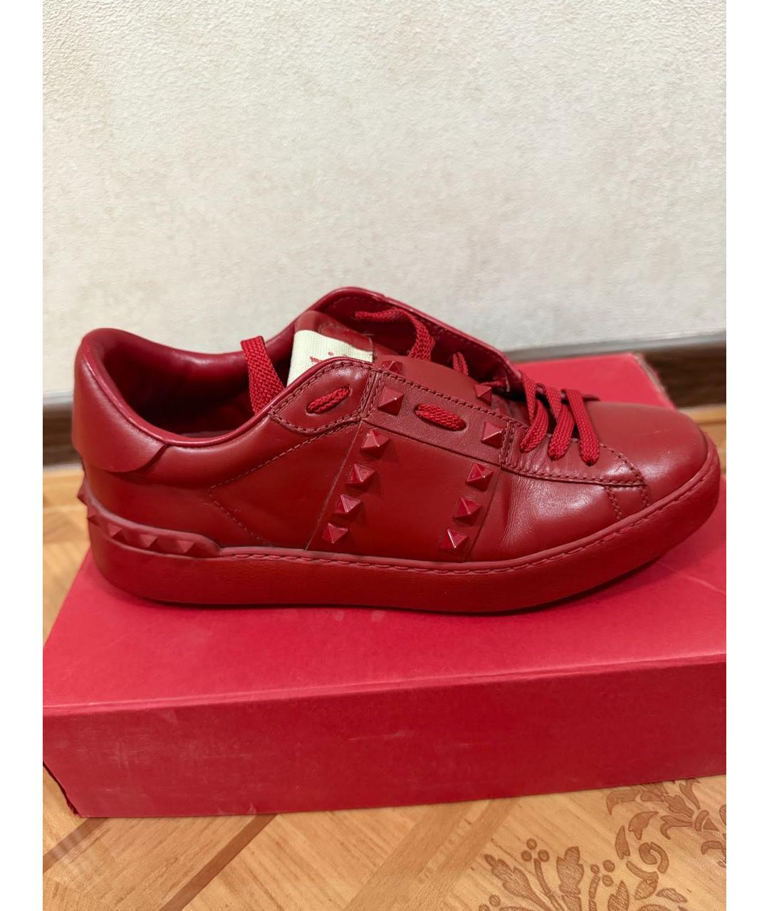 VALENTINO Красные кожаные кеды, фото 5
