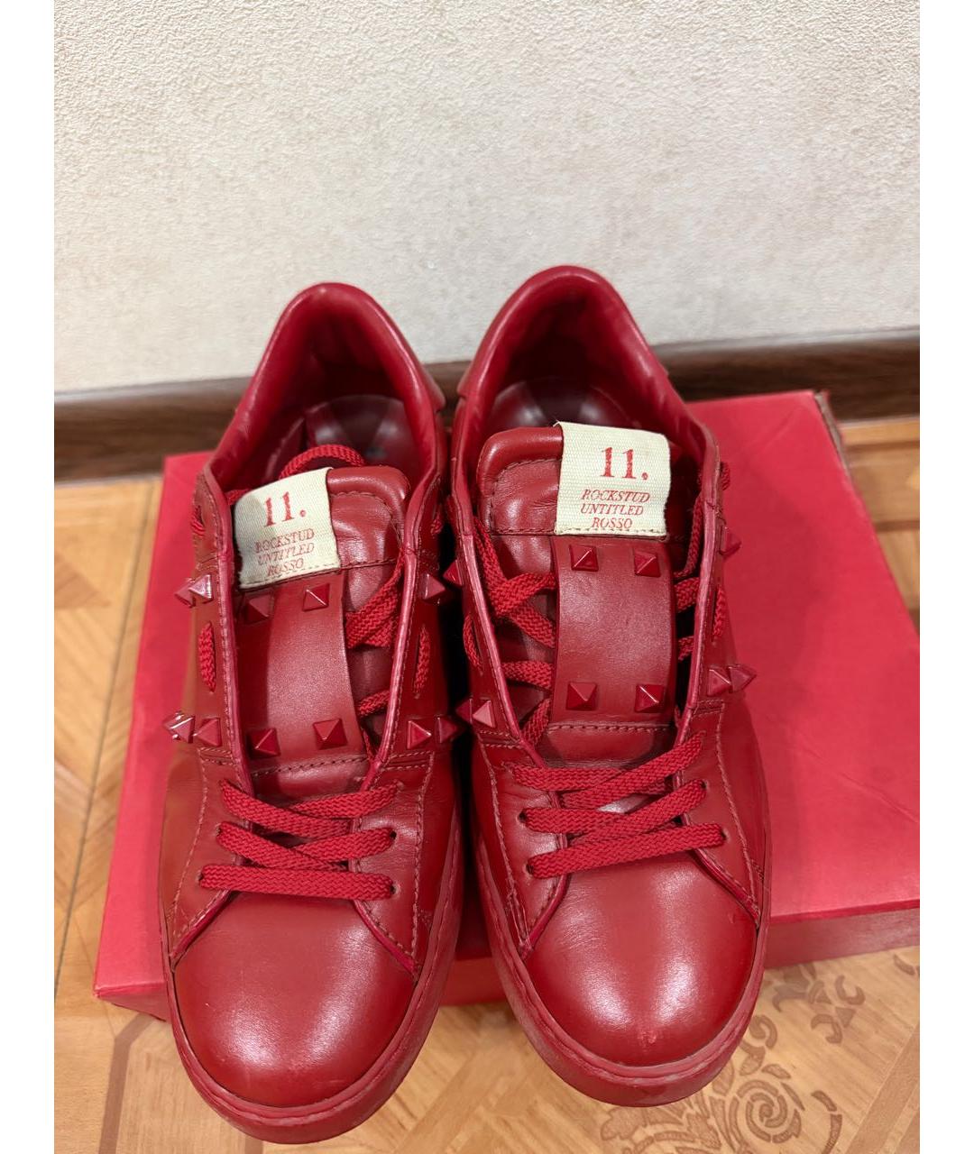 VALENTINO Красные кожаные кеды, фото 2