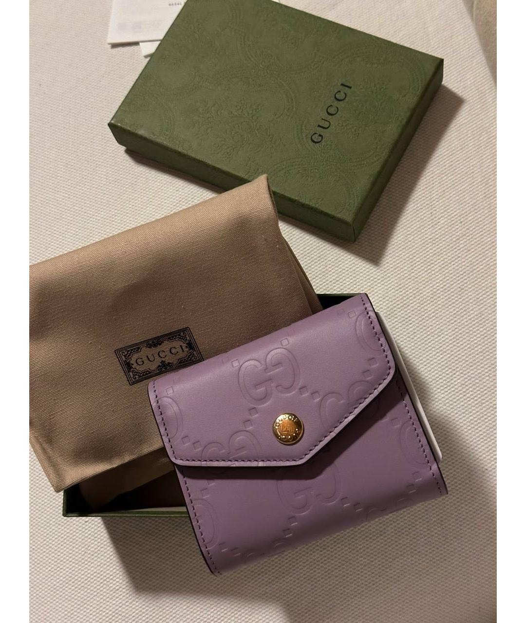 GUCCI Фиолетовый кожаный кошелек, фото 4