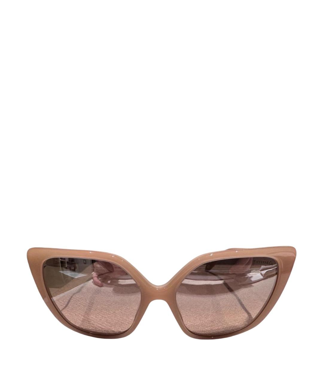 TIFFANY&CO Бежевые пластиковые солнцезащитные очки, фото 1