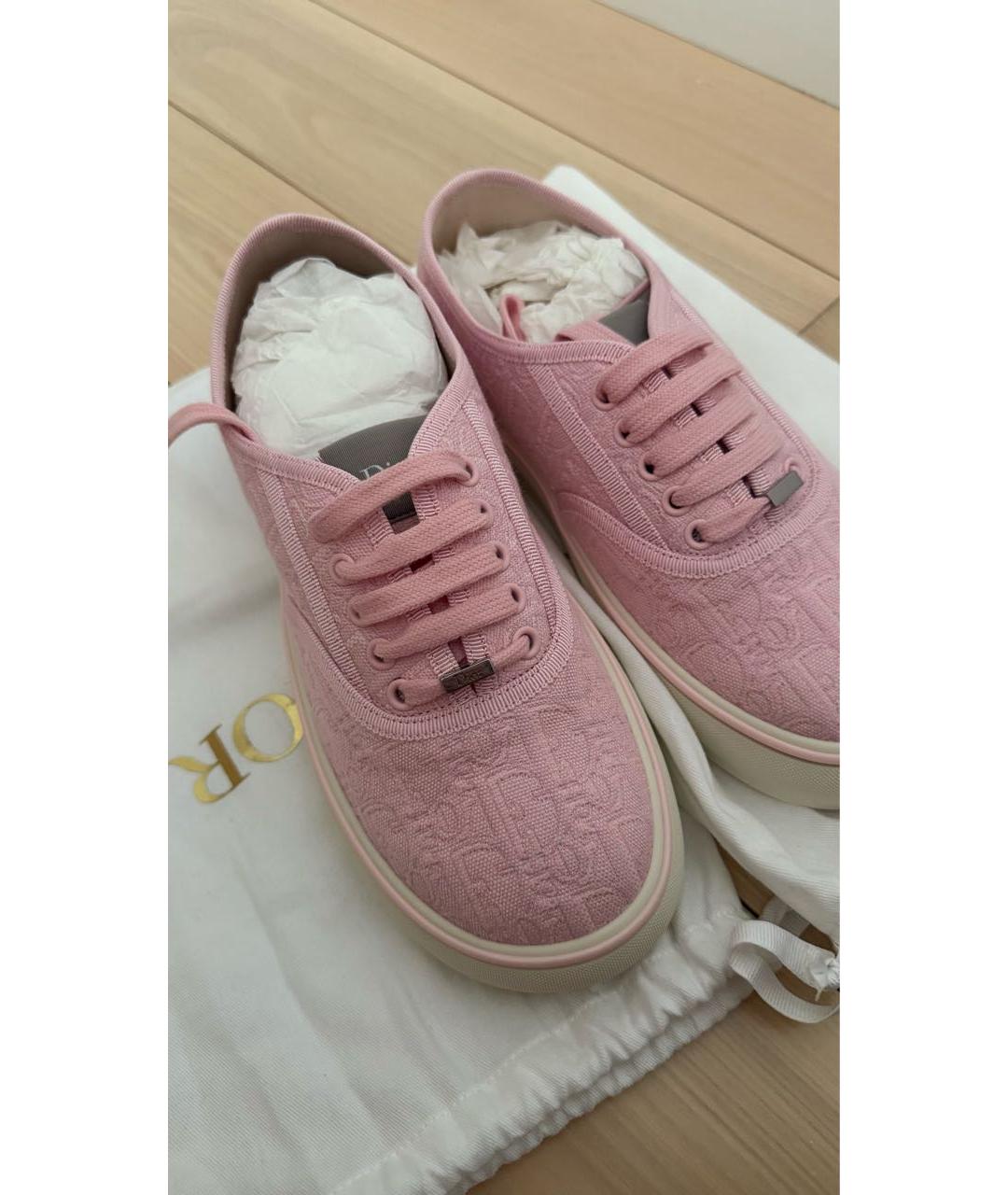 CHRISTIAN DIOR Розовые текстильные кеды, фото 3