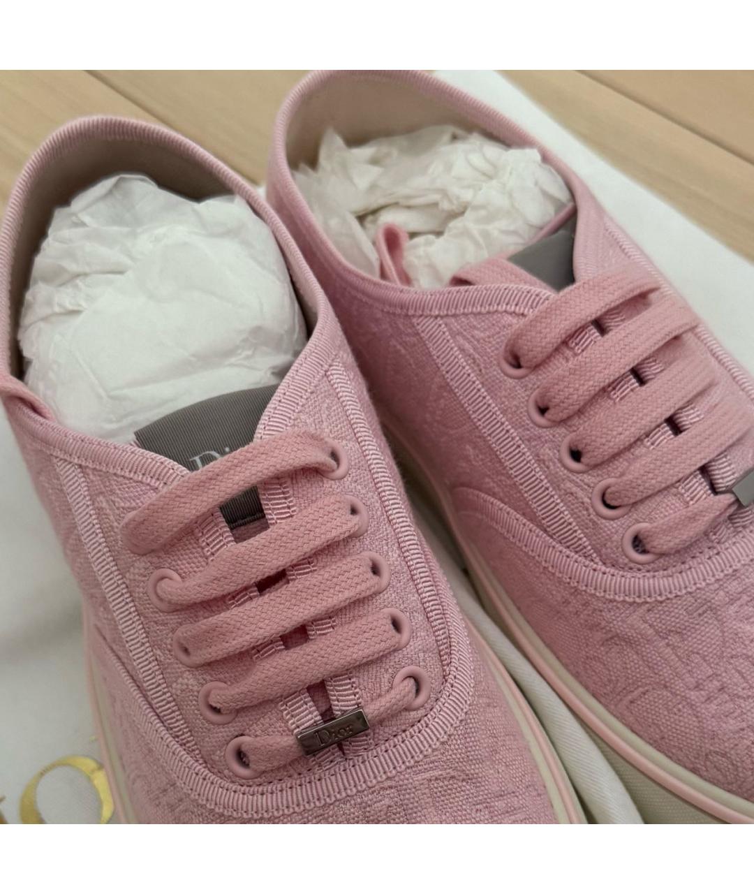 CHRISTIAN DIOR Розовые текстильные кеды, фото 4