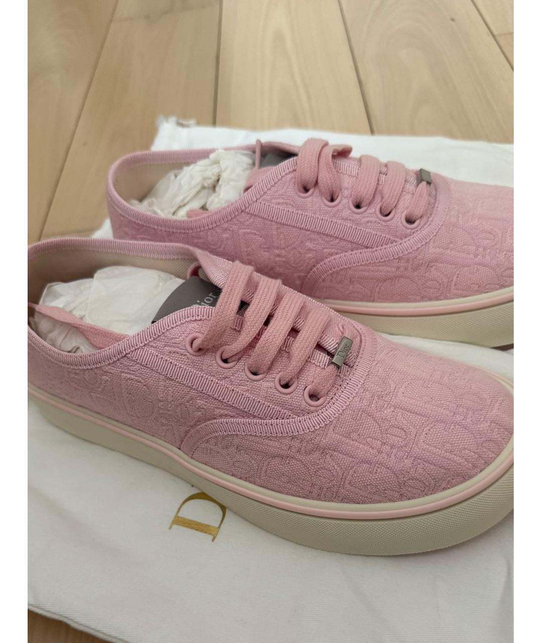 CHRISTIAN DIOR Розовые текстильные кеды, фото 7