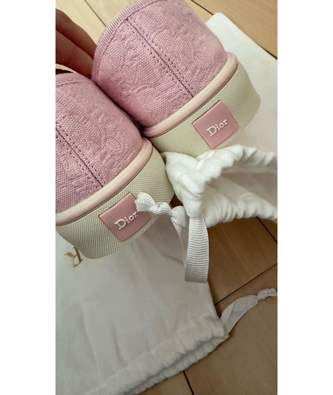 CHRISTIAN DIOR Розовые текстильные кеды, фото 5