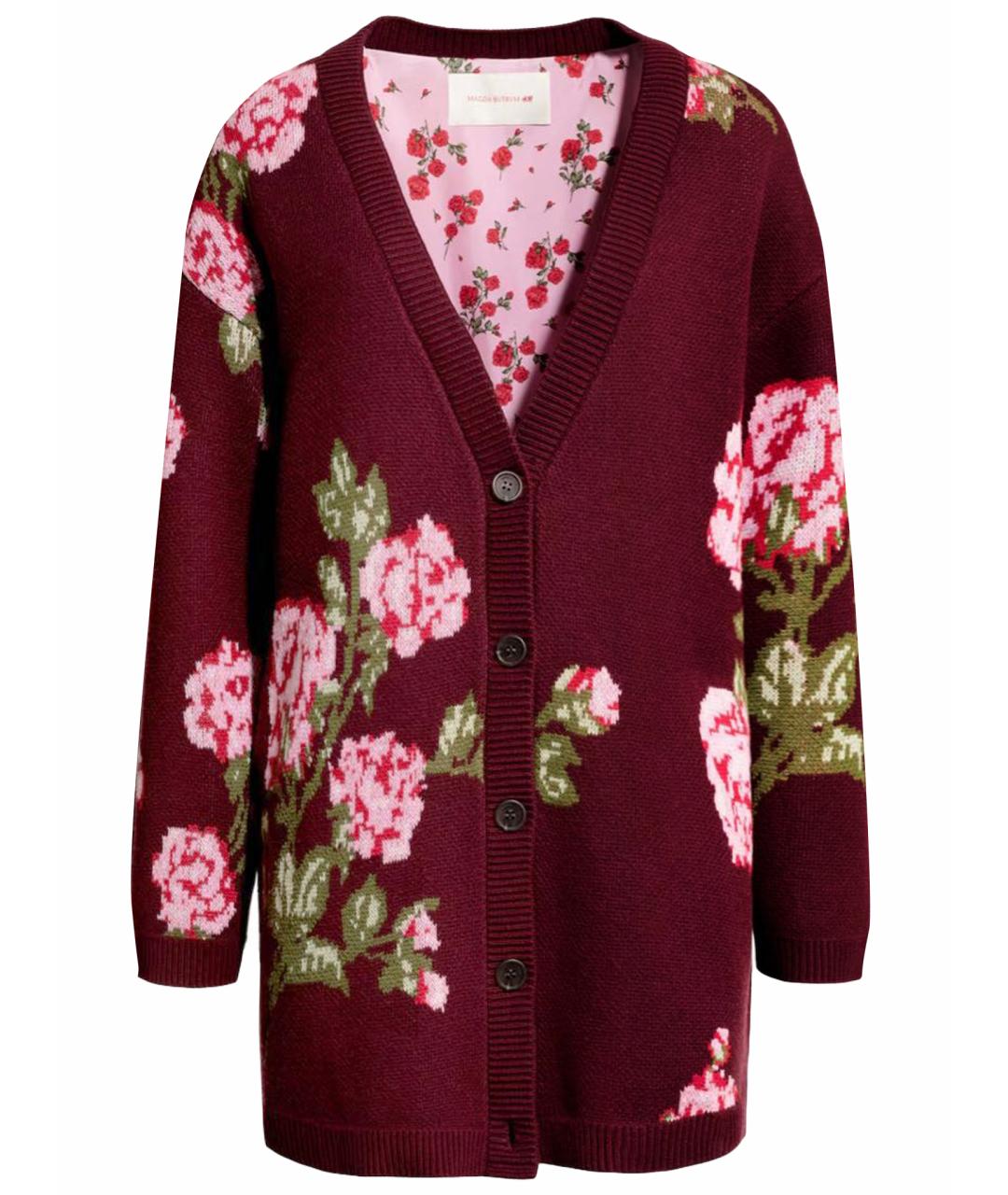 MAGDA BUTRYM Бордовый шерстяной кардиган, фото 1