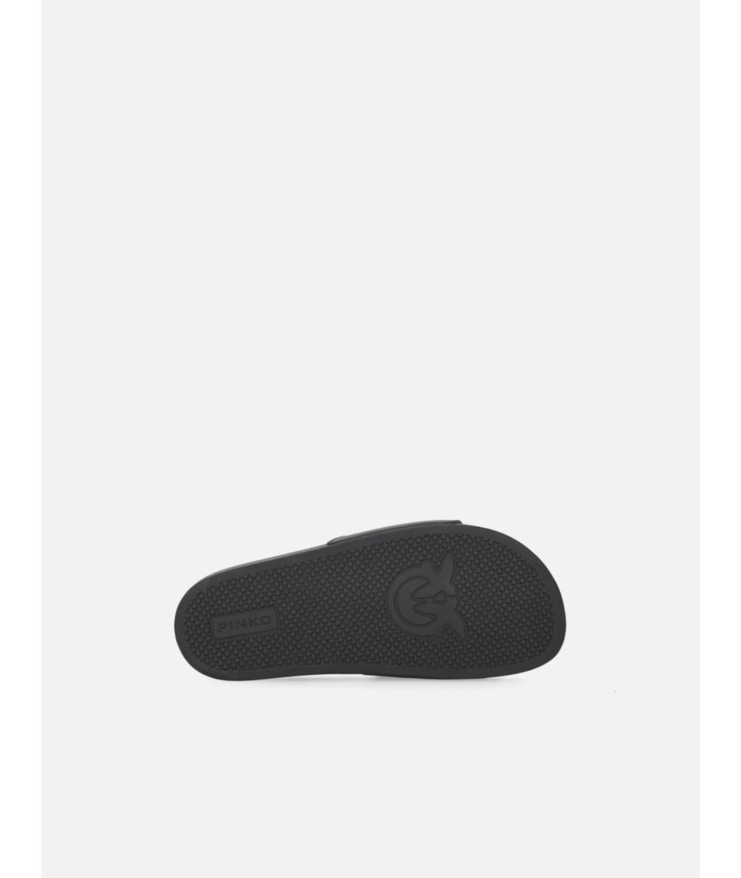 PINKO Черные резиновые шлепанцы, фото 7