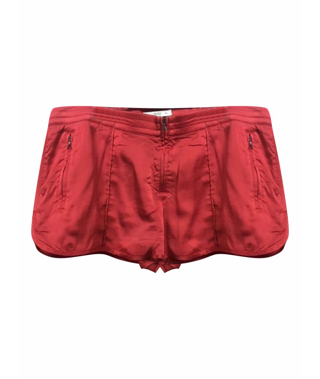 PRADA Красные шелковые шорты, фото 1