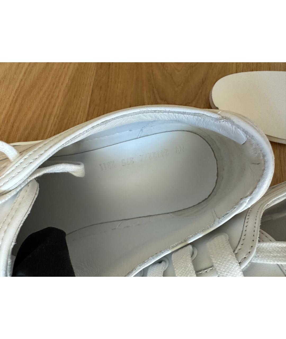 HERMES Белые кожаные кеды, фото 7