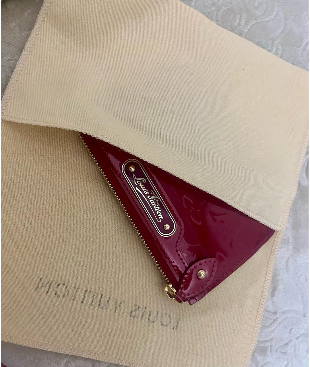 LOUIS VUITTON Красный кожаный кошелек, фото 6