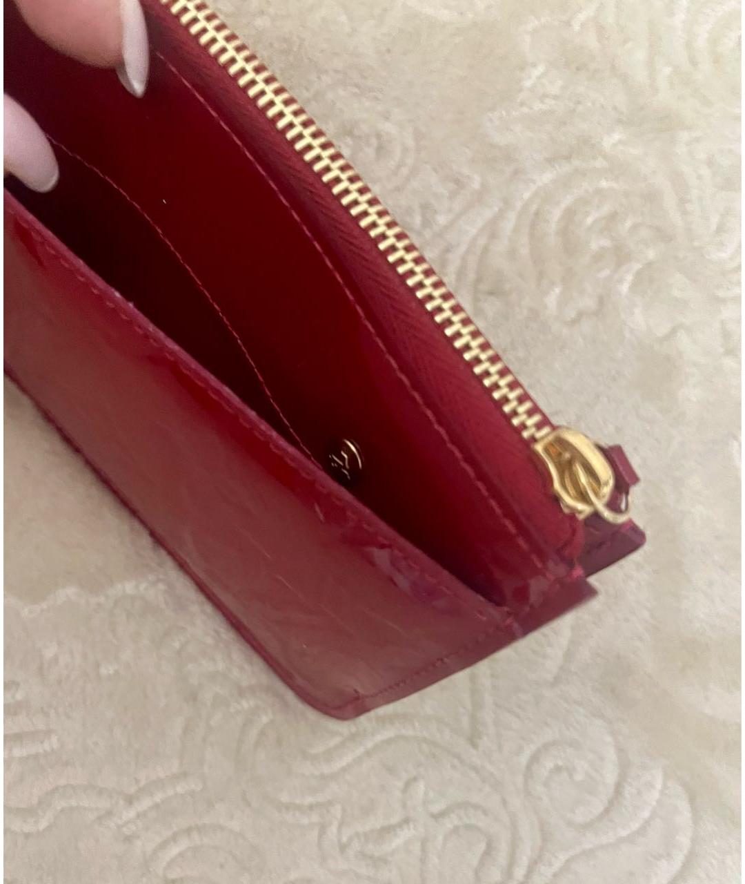 LOUIS VUITTON Красный кожаный кошелек, фото 4