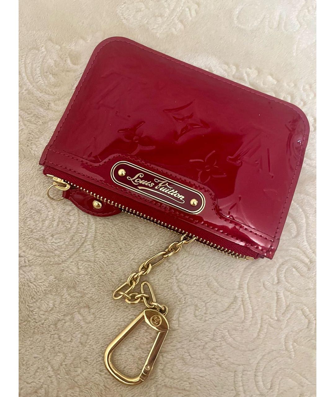 LOUIS VUITTON Красный кожаный кошелек, фото 9
