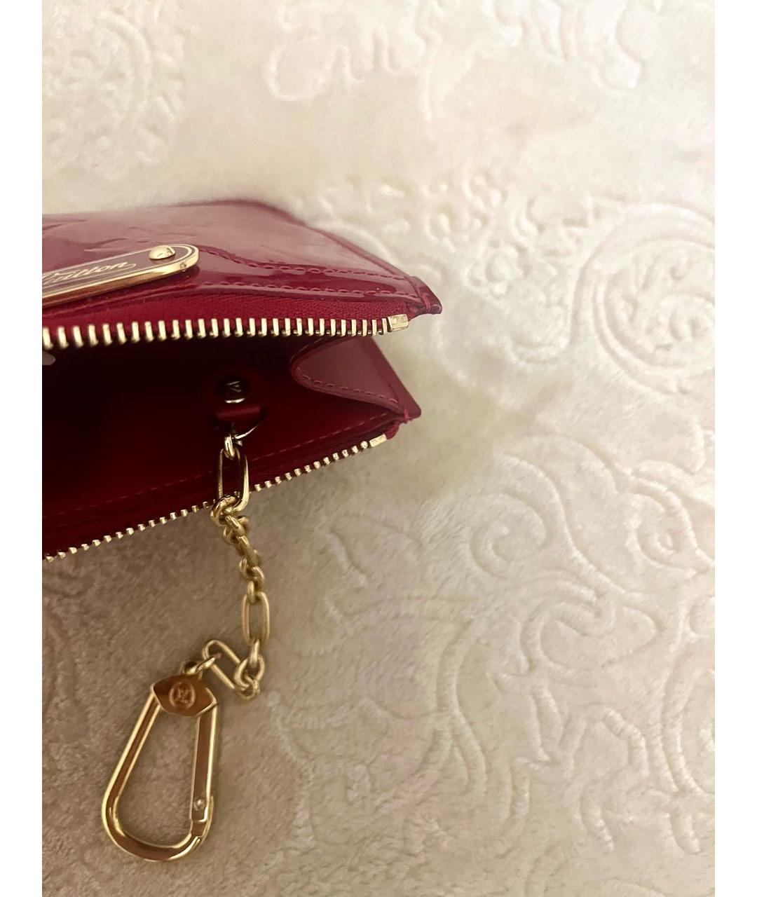 LOUIS VUITTON Красный кожаный кошелек, фото 5