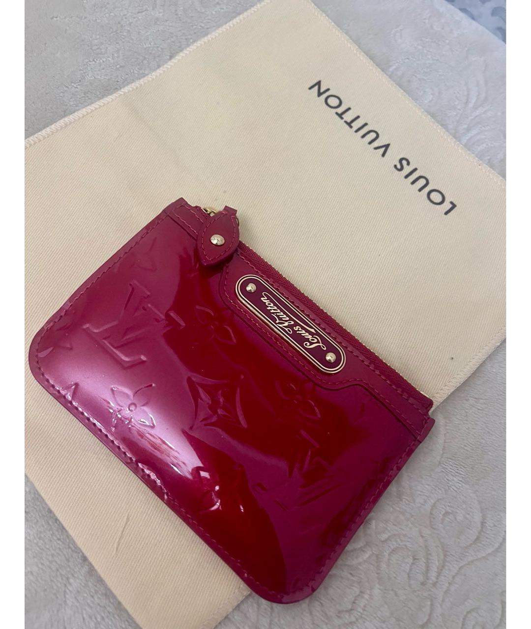 LOUIS VUITTON Красный кожаный кошелек, фото 2