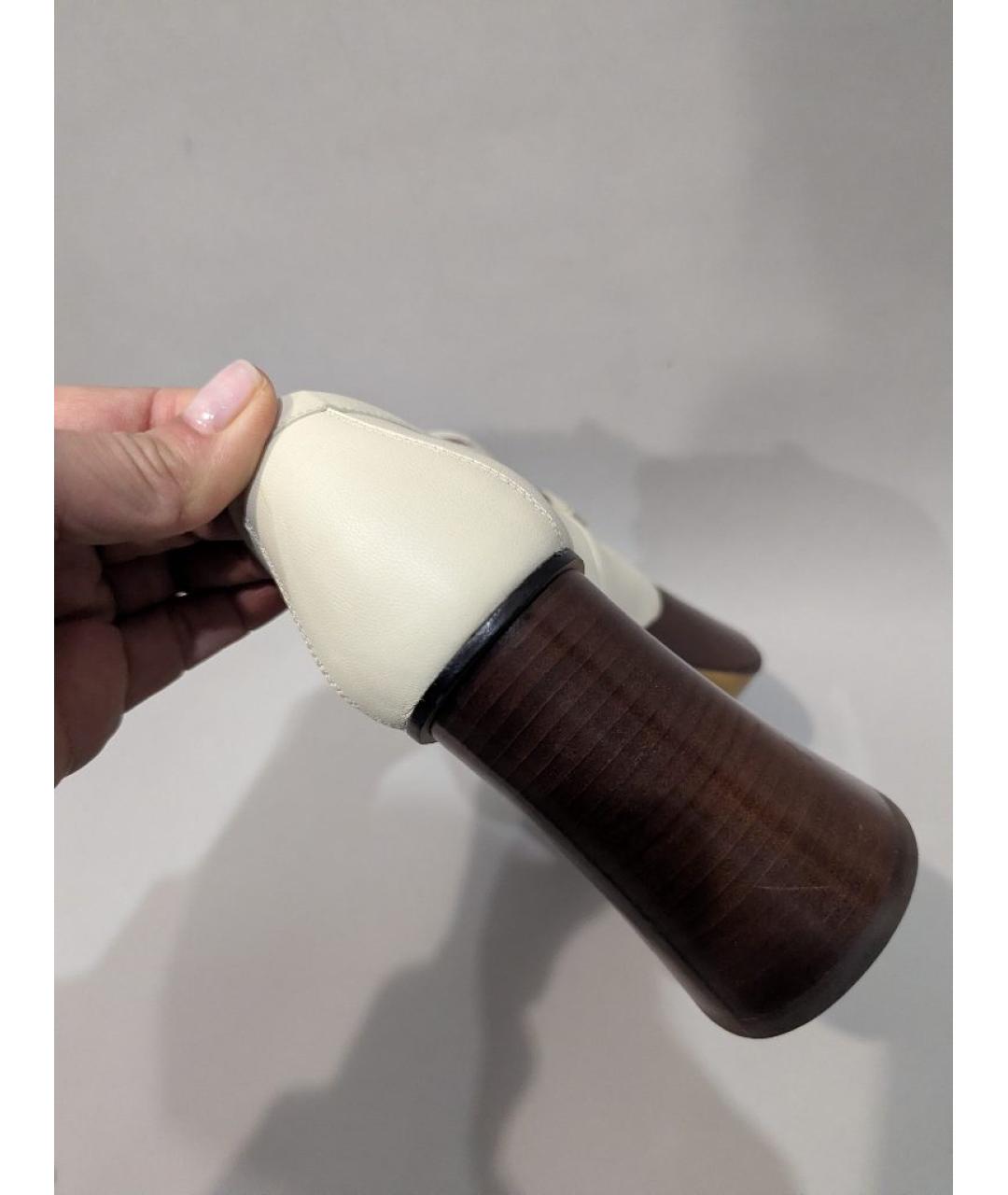 GUCCI Белые кожаные лоферы, фото 5