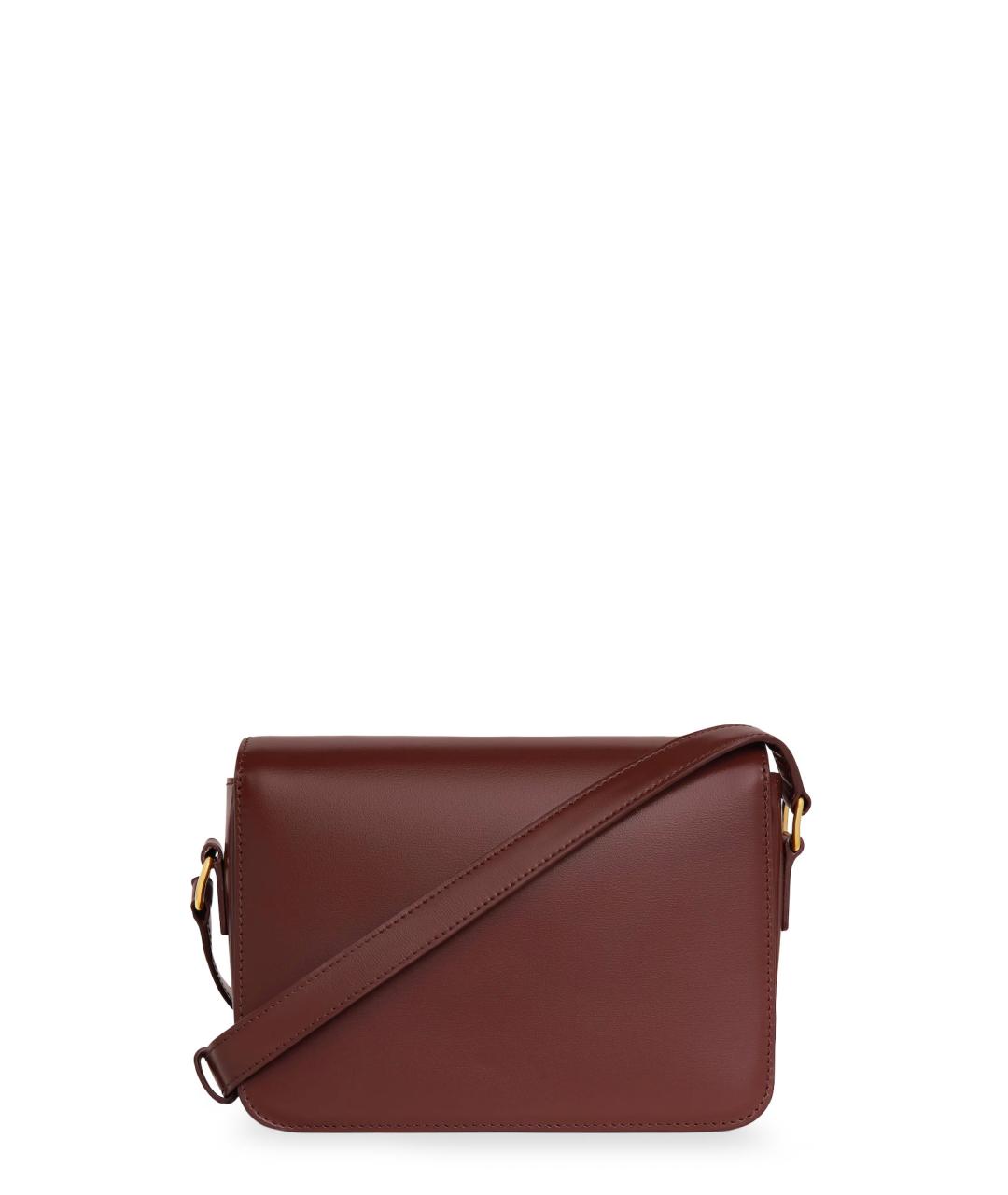 CELINE Коричневая кожаная сумка через плечо, фото 2