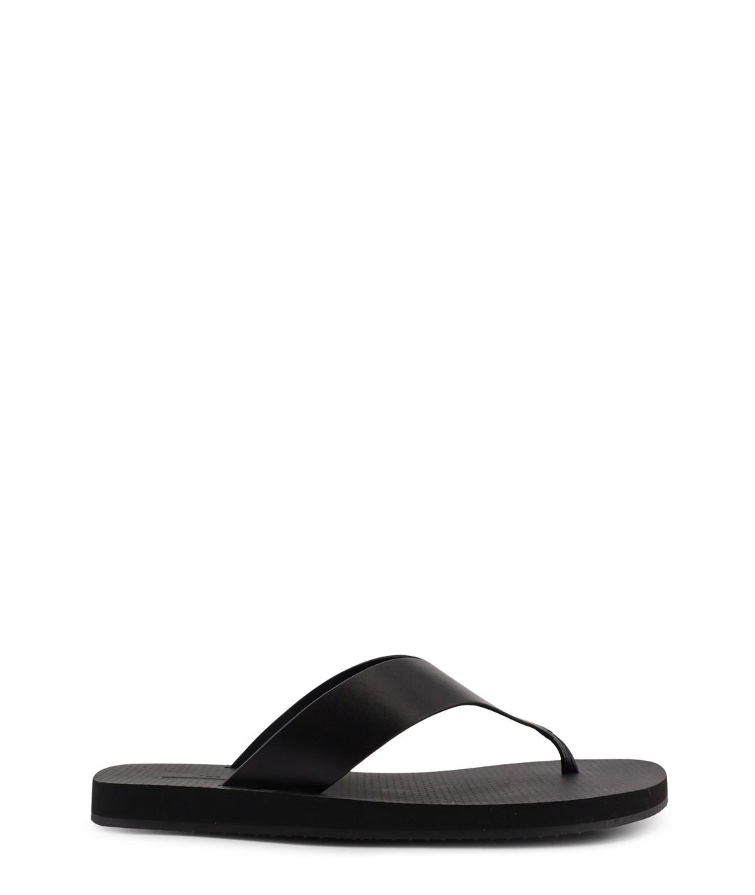 THE ROW Черные кожаные шлепанцы, фото 4