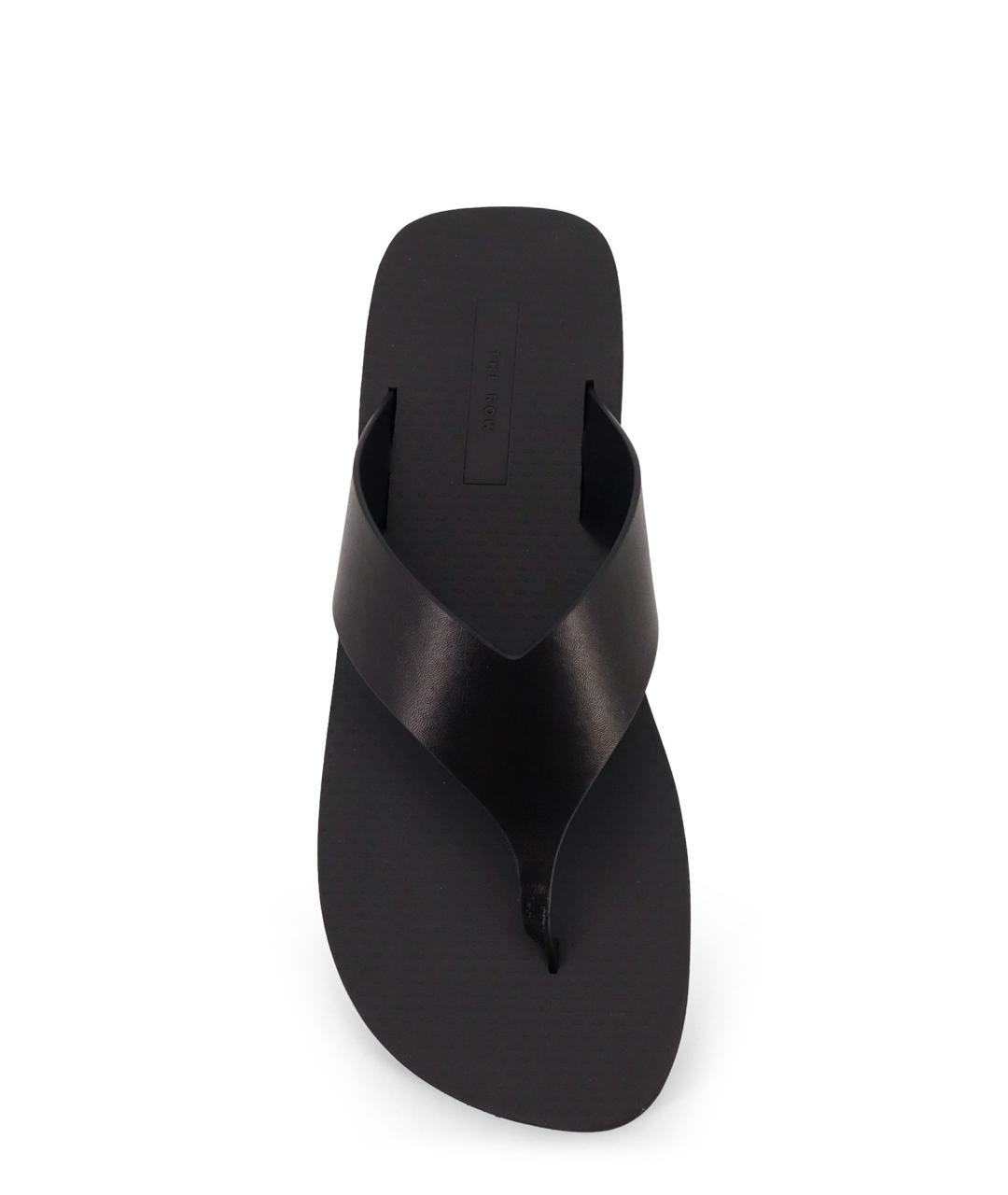 THE ROW Черные кожаные шлепанцы, фото 2